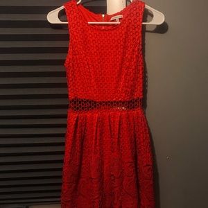 Red cut out dress